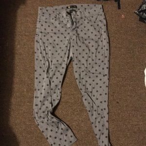Polka dot skinny jeans